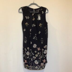 Floral Knee Length Navy Dress - Brand New
